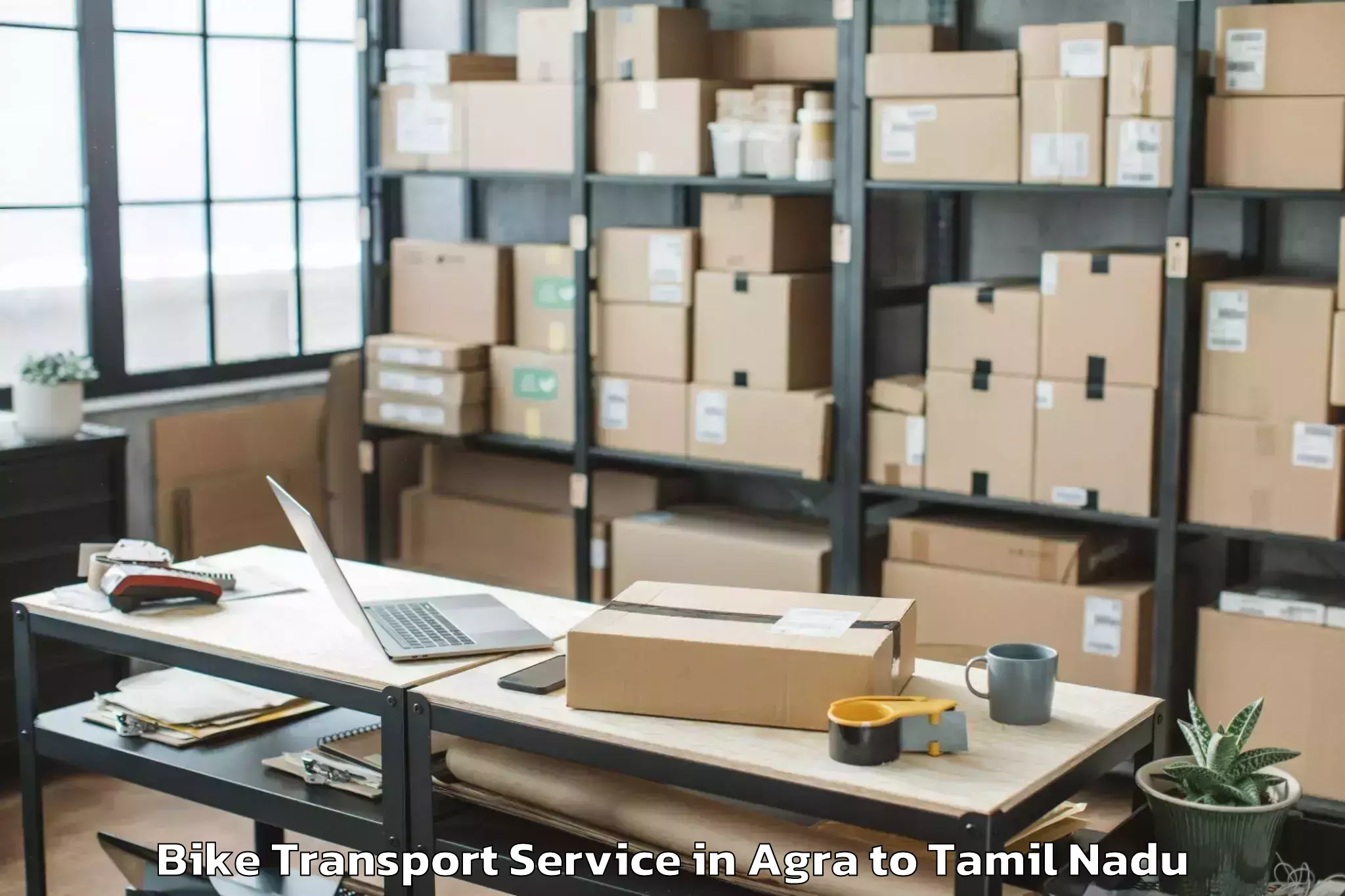 Book Agra to Tuticorin Bike Transport Online